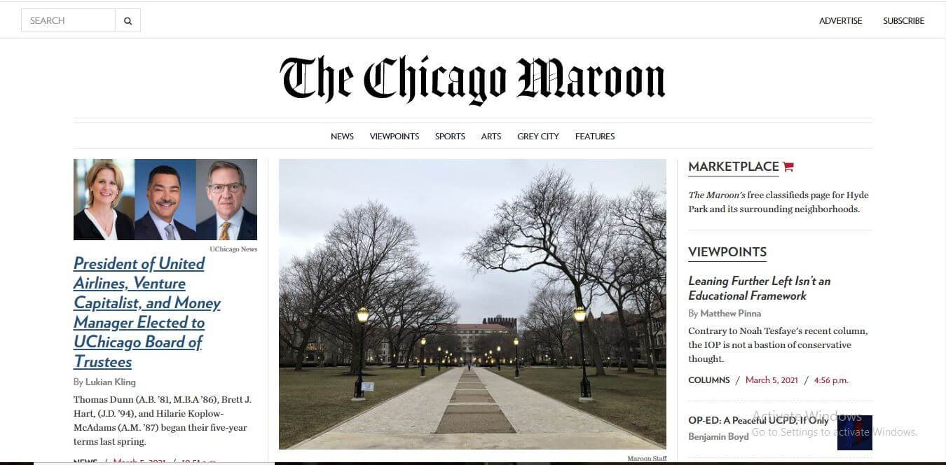 Chicago Newspapers 09 The Chicago Maroon Website