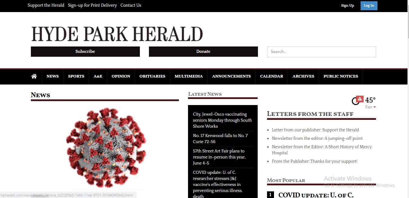 Chicago Newspapers 18 Hyde Park Herald Website