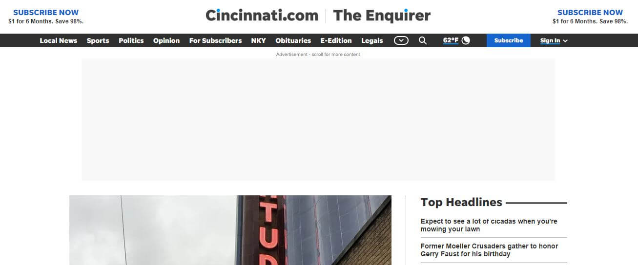 Cincinnati newspapers 1 The Cincinnati Enquirer website
