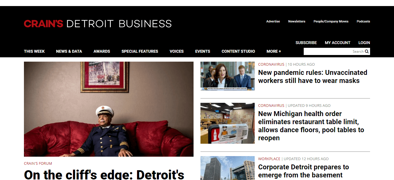Detroit Newspapers 04 Crain s Detroit Business website
