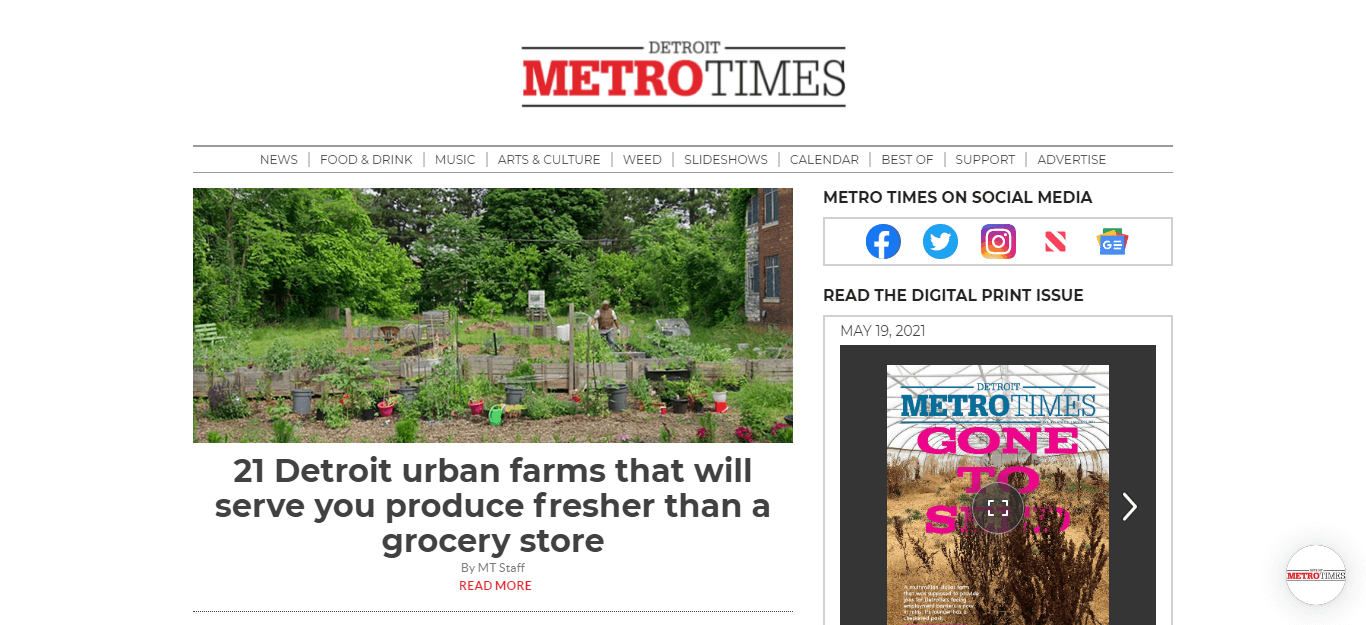 Detroit Newspapers 05 Metro Times website