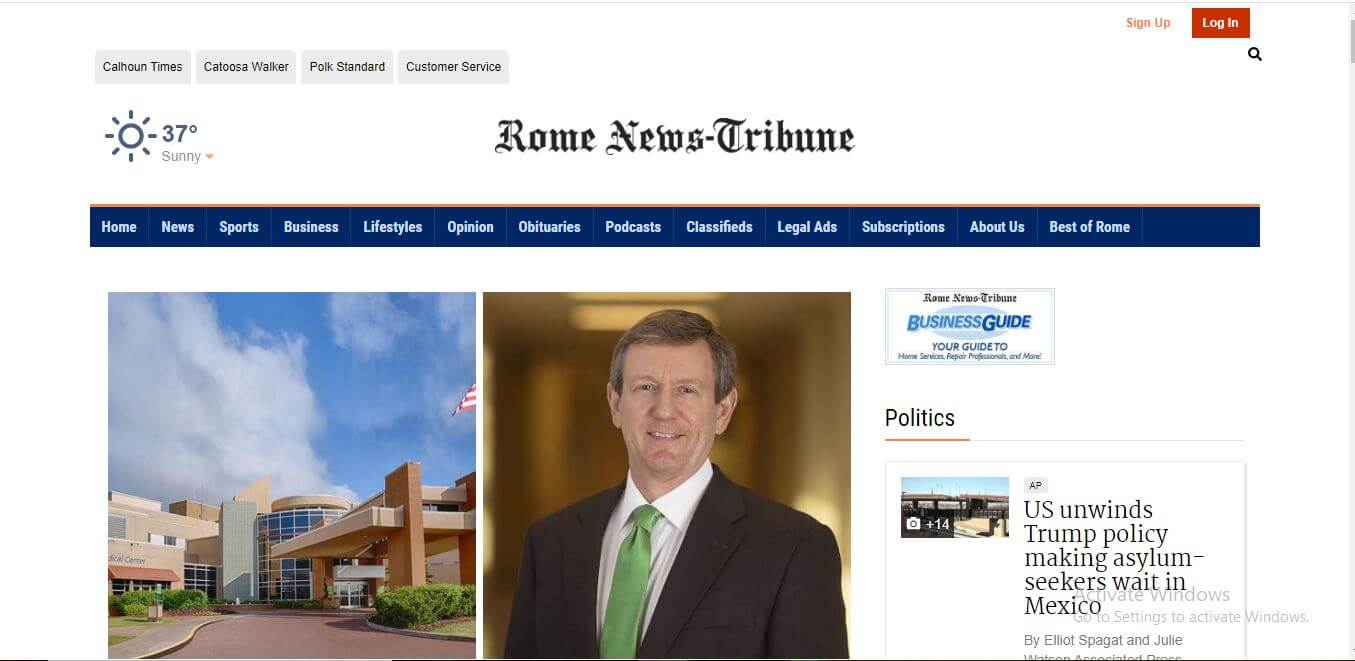 Georgia Newspapers 10 Rome News Tribune Website