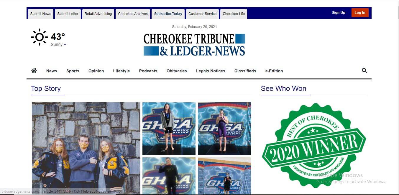 Georgia Newspapers 24 Cherokee Tribune Ledger News Website