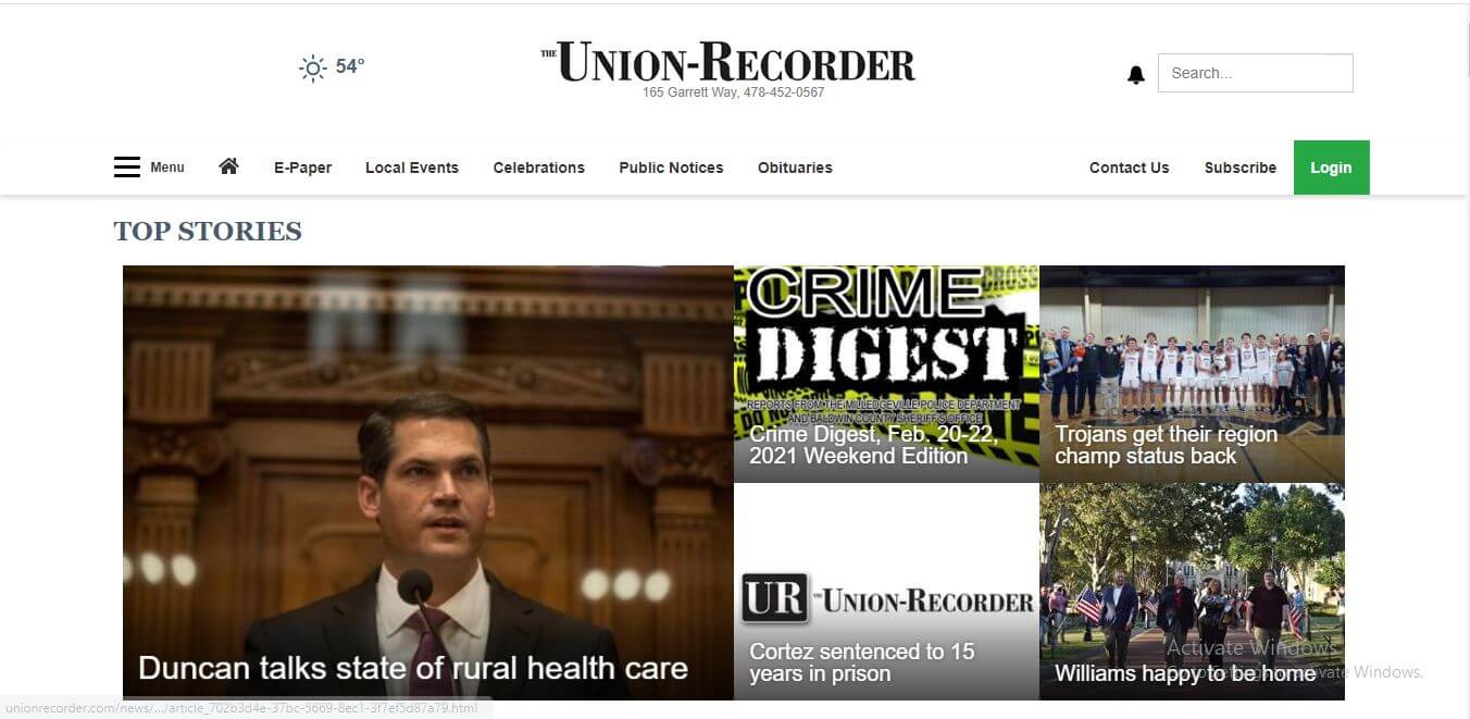 Georgia Newspapers 31 The Union Recorder Website