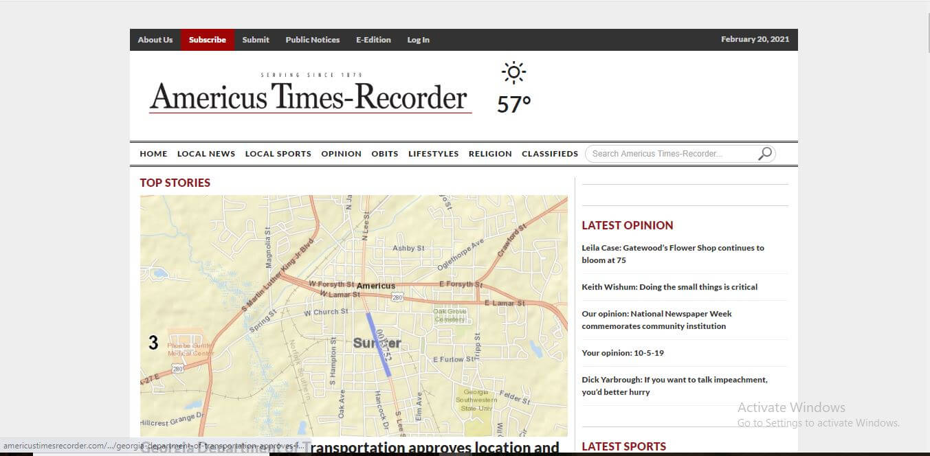 Georgia Newspapers 39 Americus Times Recorder Website