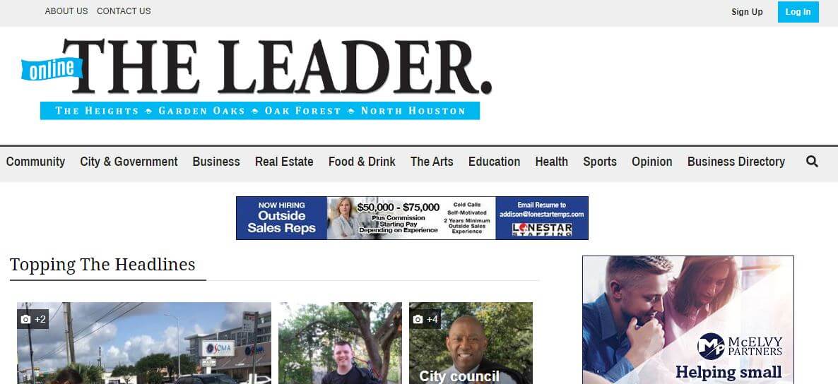 Houston newspapers 6 The Leader website