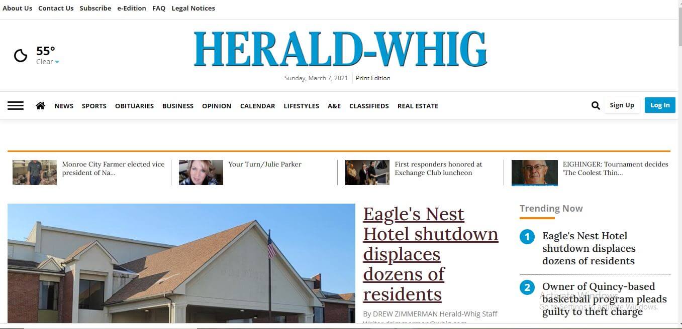 Illinois Newspapers 07 Quincy Herald Whig Website