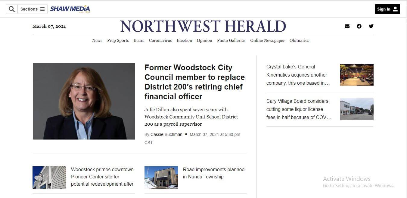 Illinois Newspapers 08 The Northwest Herald Website