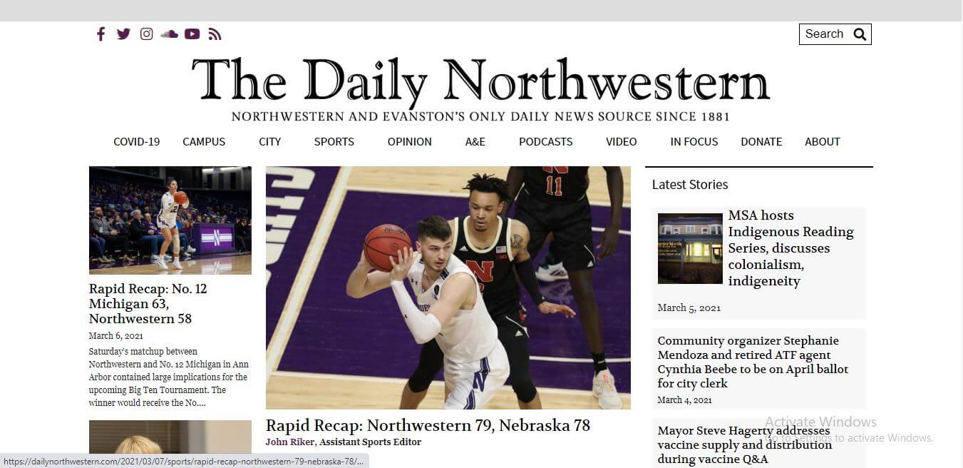 Illinois Newspapers 18 Daily Northwestern Website