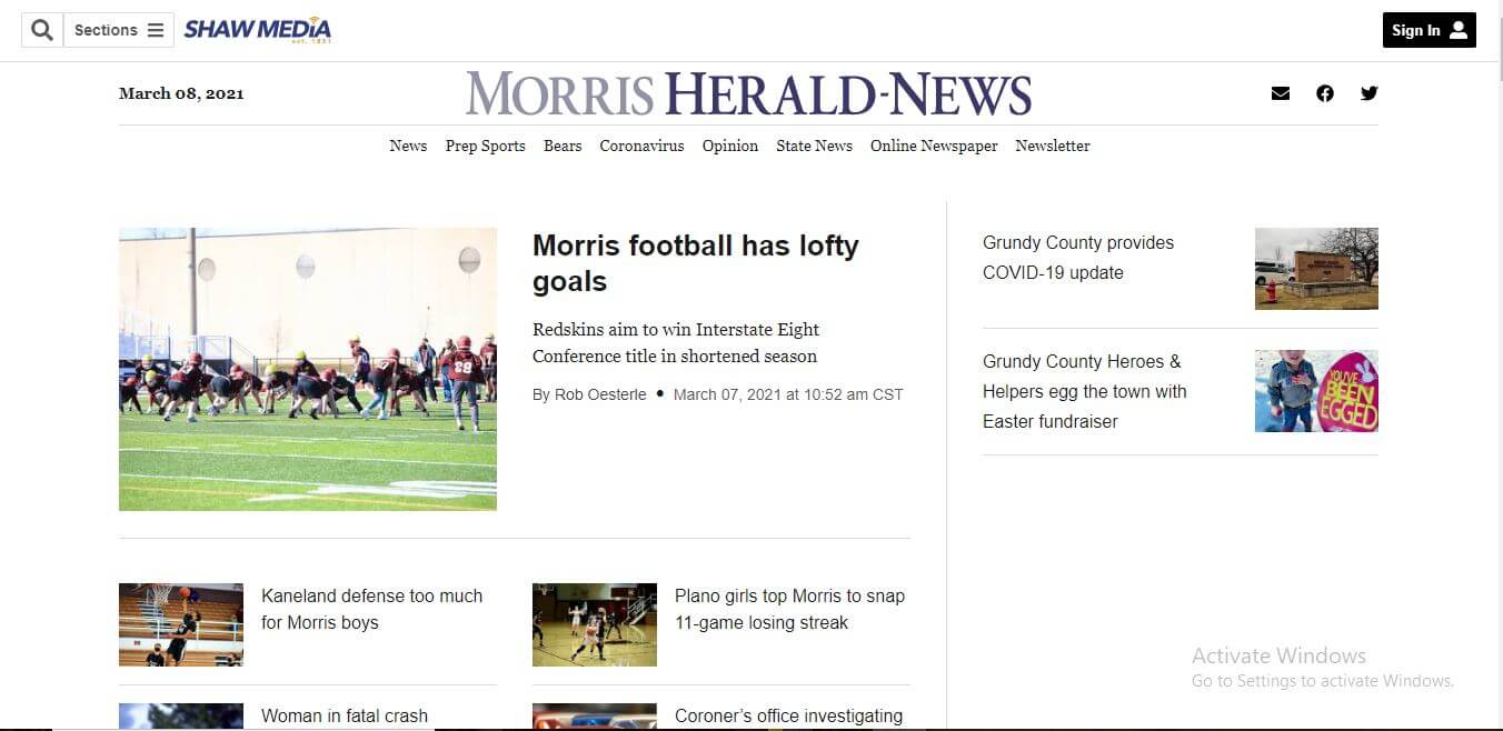 Illinois Newspapers 50 Morris Herald News Website