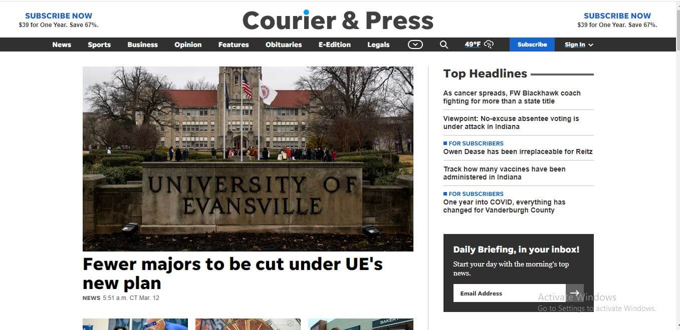 Indiana Newspapers 04 Courier Press Website