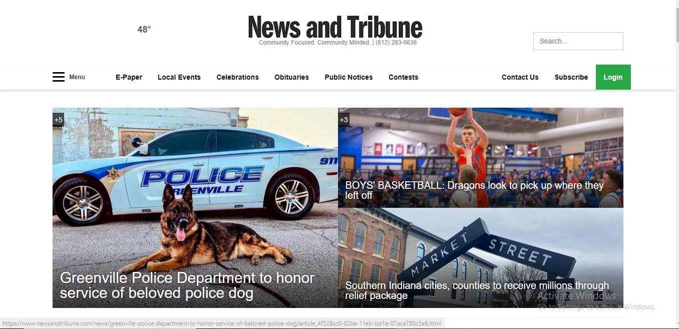 Indiana Newspapers 16 News and Tribune Website