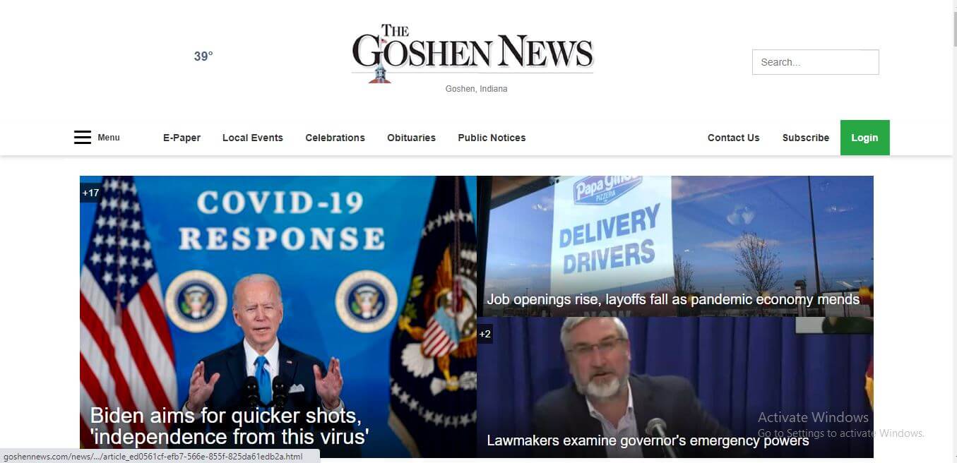 Indiana Newspapers 19 The Goshen News Website