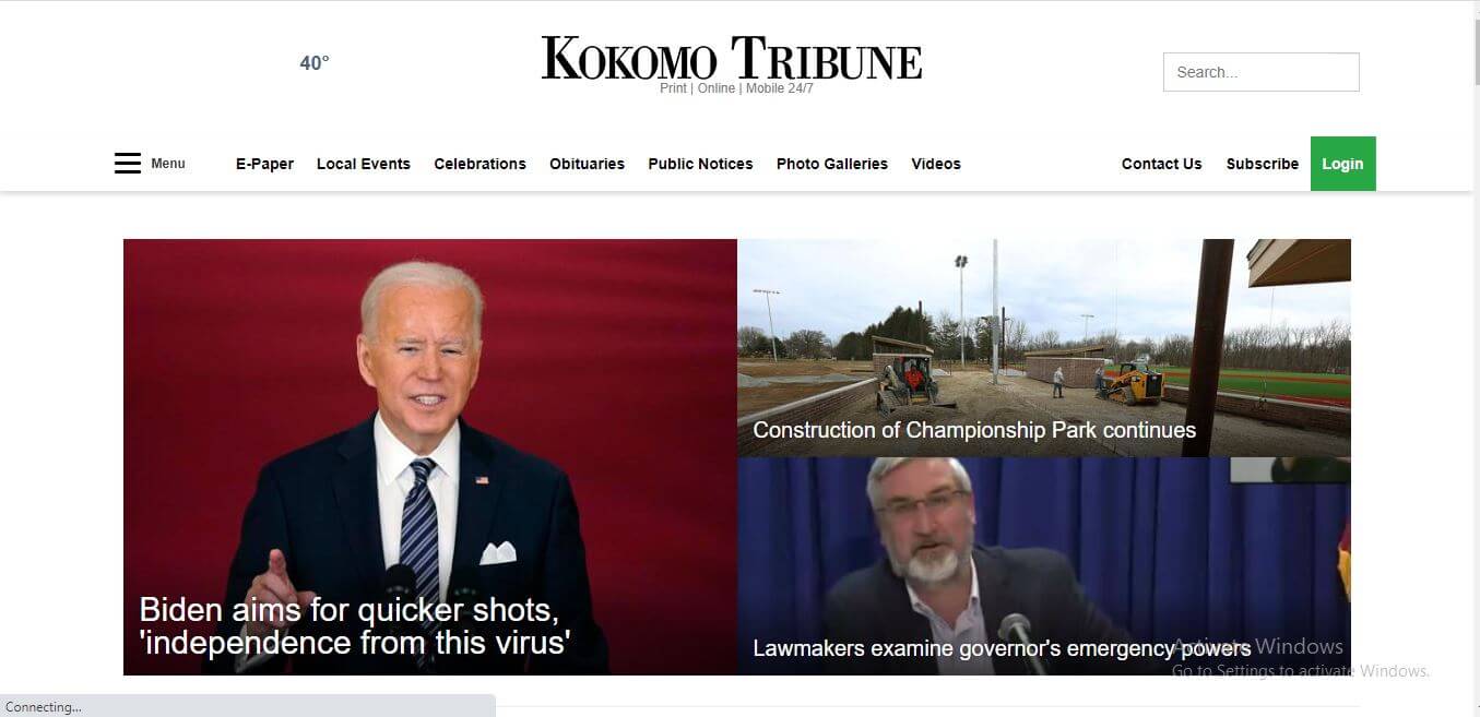 Indiana Newspapers 22 The Kokomo Tribune Website
