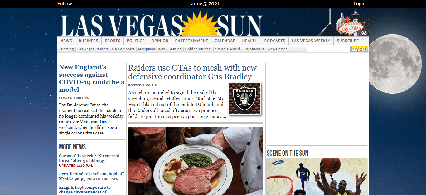 Las Vegas Newspapers 02 Las Vegas Sun website