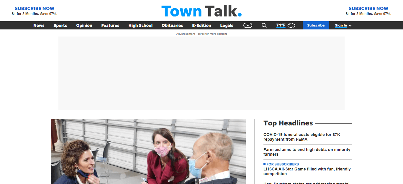Lousiana Newspapers 14 Town Talk website