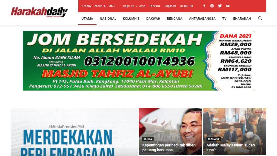 Malaysia Newspapers 12 Harakah website