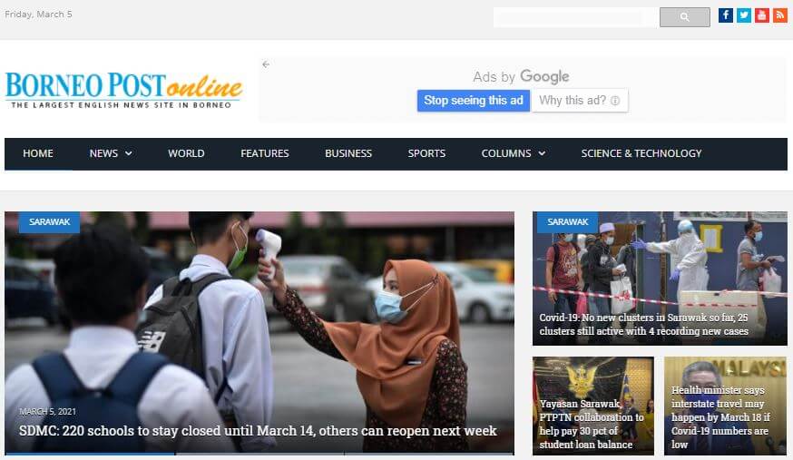 Malaysia Newspapers 15 Borneo Post website
