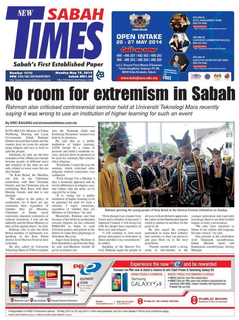 Malaysia Newspapers 23 New Sabah Times