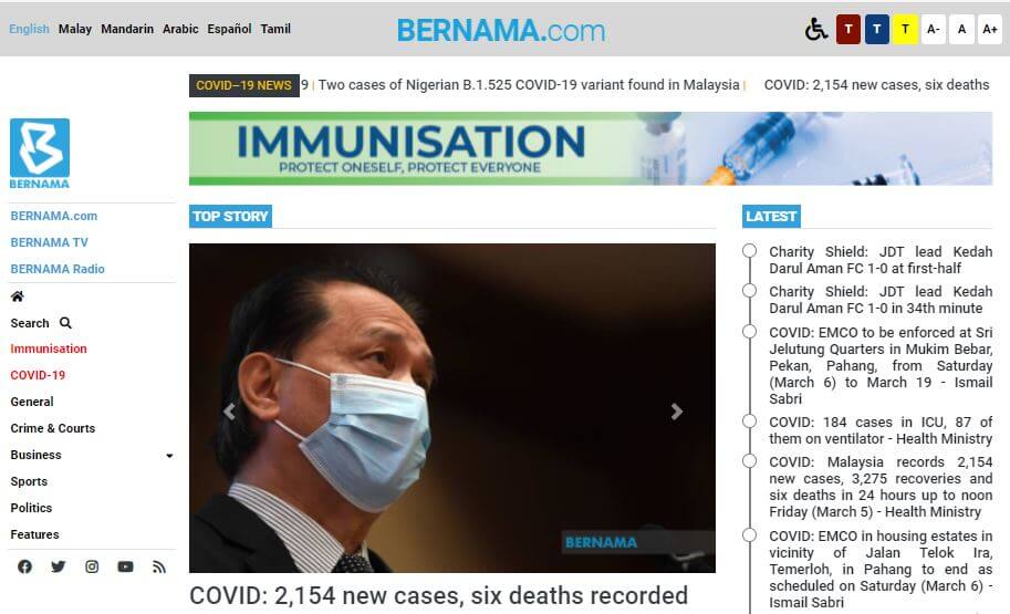 Malaysia Newspapers 29 BERNAMA website