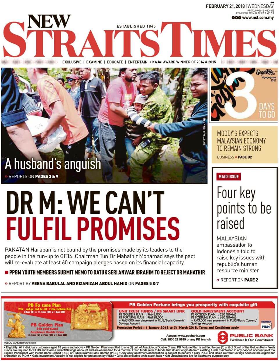 Malaysia Newspapers 5 New Straits Times
