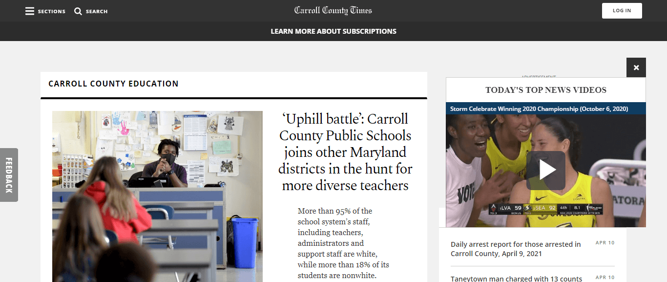 Maryland newspapers 02 Carroll county times website
