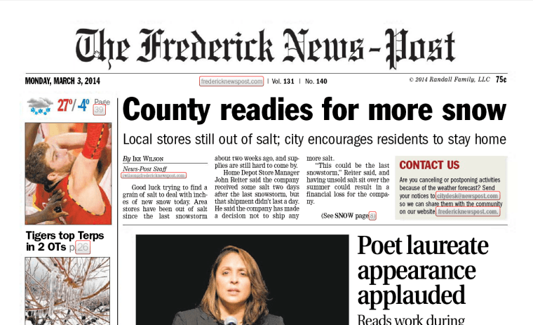 Maryland newspapers 05 Frederick news post