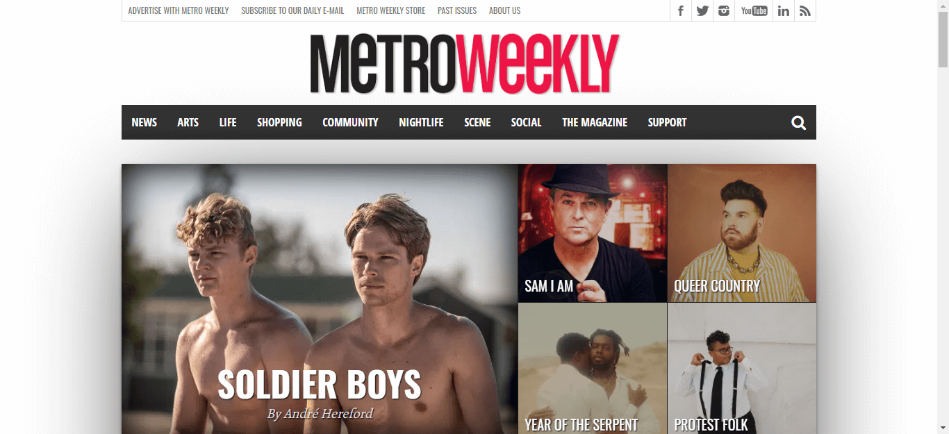 Maryland newspapers 07 Metro Weekly website