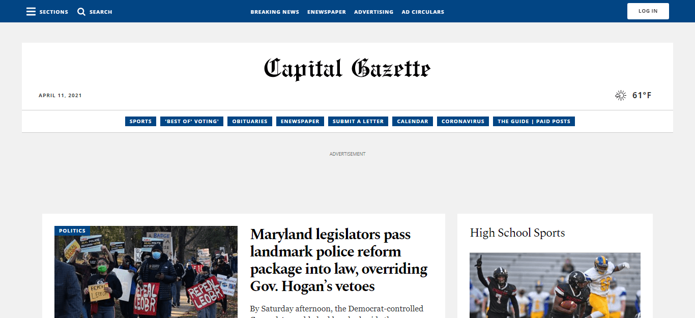 Maryland newspapers 09 capital gazette website