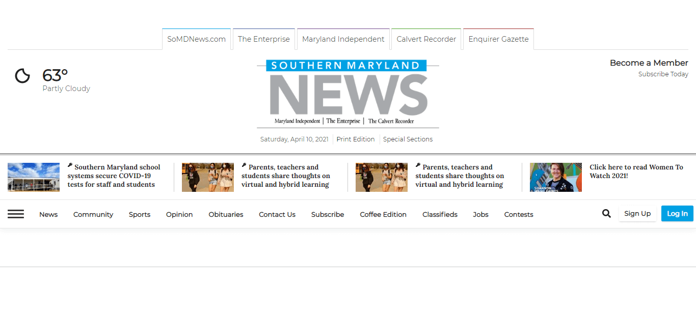 Maryland newspapers 20 Southern Maryland Newspapers website