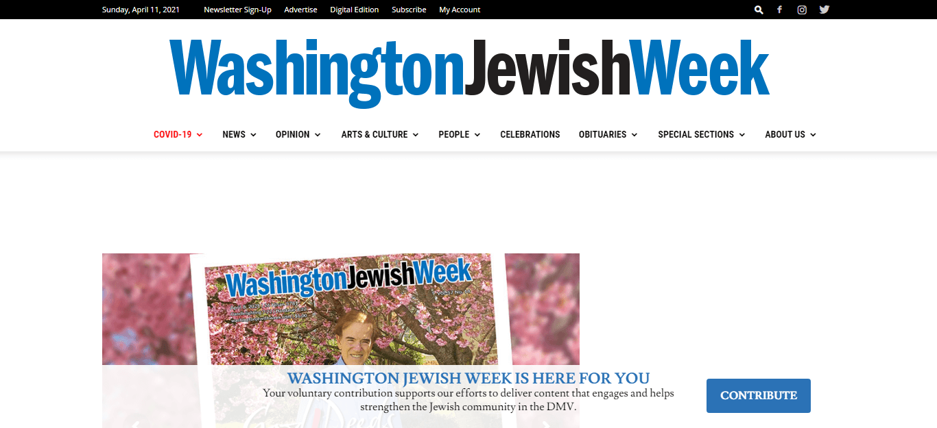 Maryland newspapers 28 Washington Jewish Week website