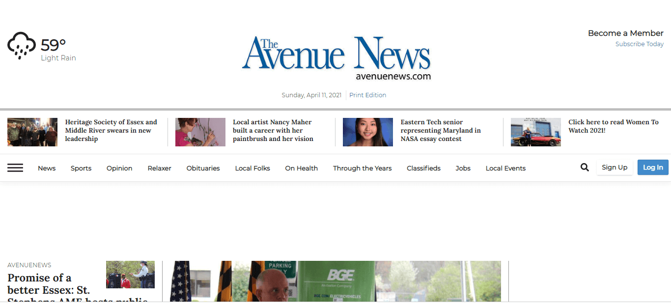 Maryland newspapers 32 The Avenue News website