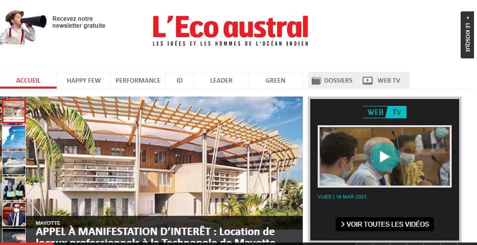 Mauritius Newspapers 16 L Eco Austral website