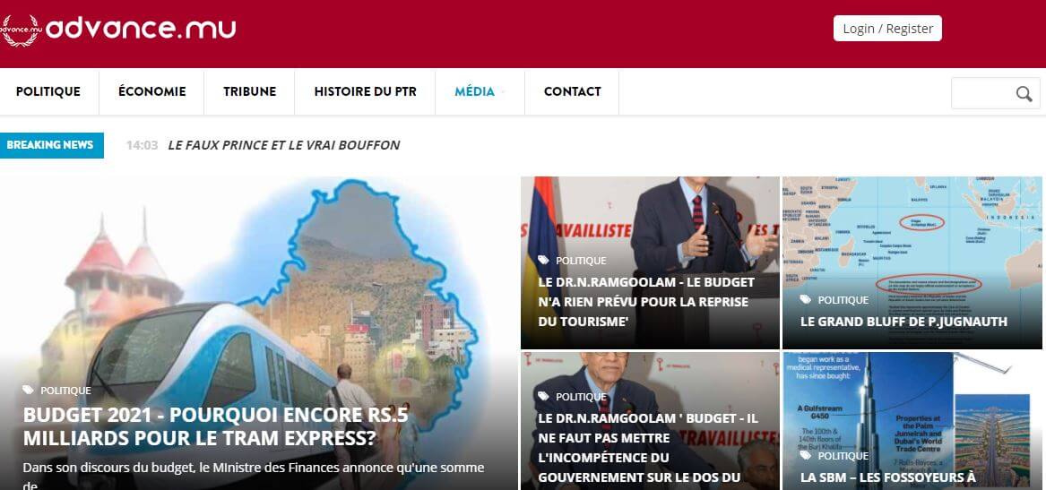 Mauritius Newspapers 21 advance website