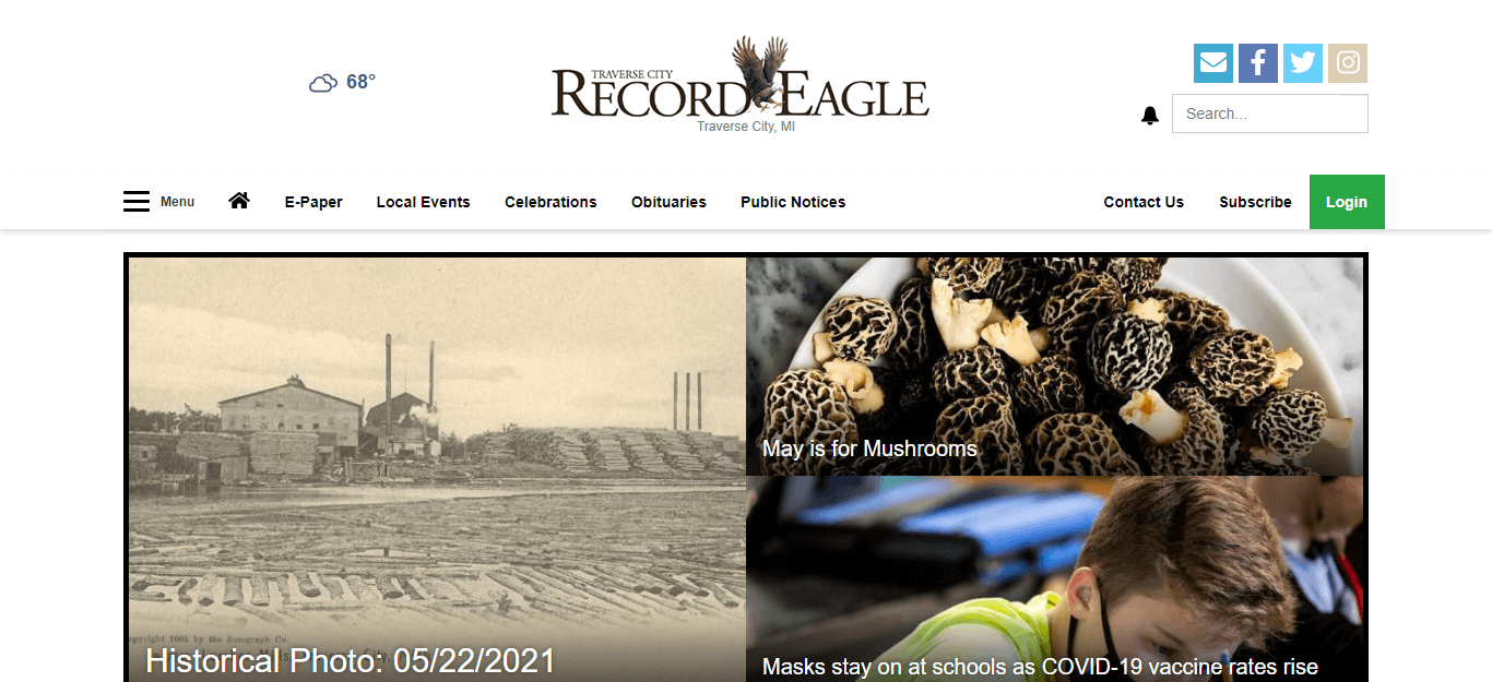 Michigan Newspaper 18 Traverse City Record Eagle website
