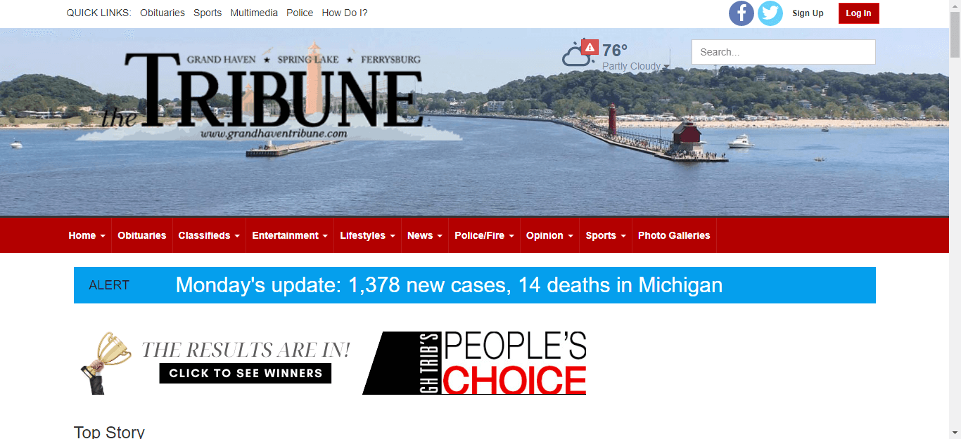 Michigan Newspaper 40 Grand Haven Tribune Website