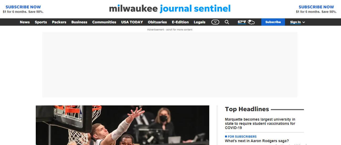 Milwaukee newspapers 1 Milwaukee Journal Sentinel website