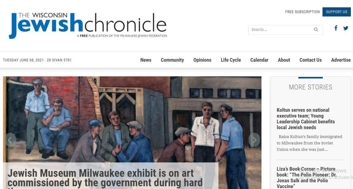 Milwaukee newspapers 5 Wisconsin Jewish Chronicle website