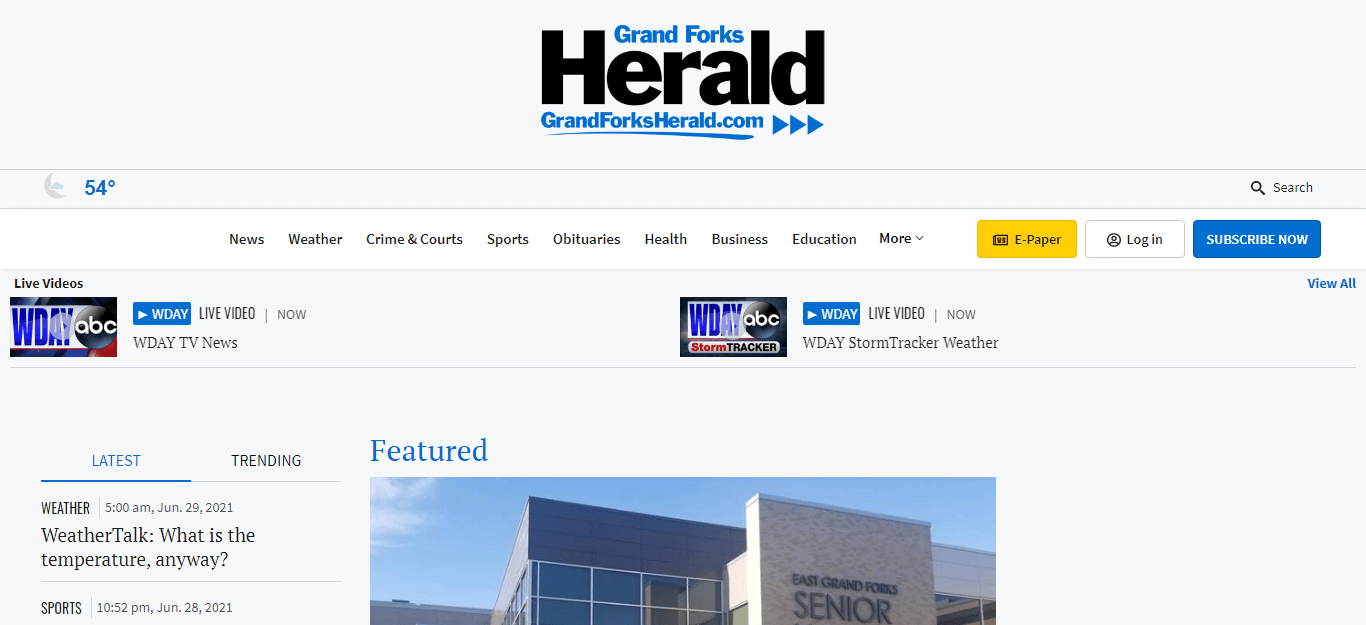 Minnesota newspapers 07 Grand Forks Herald website
