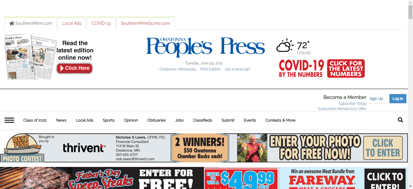 Minnesota newspapers 25 Owatonna People s Press website