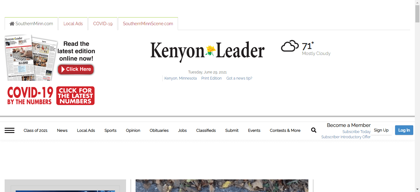 Minnesota newspapers 26 The Kenyon Leader website