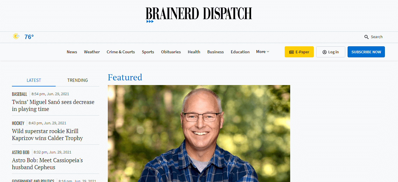 Minnesota newspapers 29 Brainerd Dispatch website