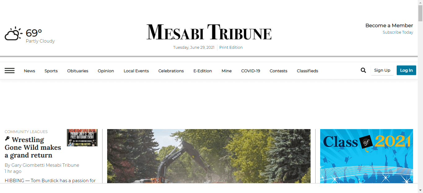 Minnesota newspapers 31 Mesabi Daily News website