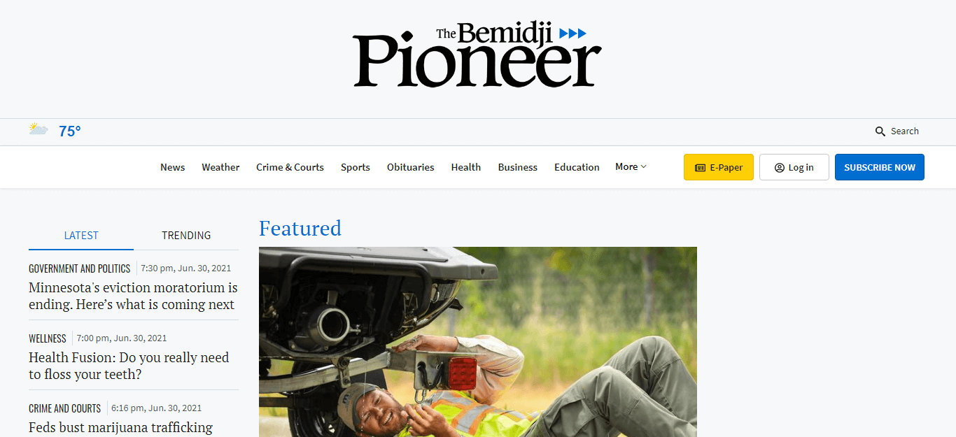 Minnesota newspapers 35 The Bemidji Pioneer website