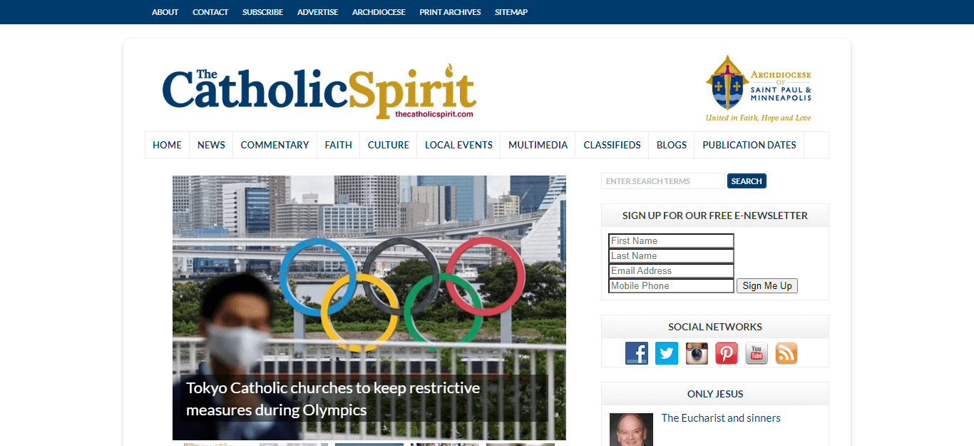Minnesota newspapers 43 The Catholic Spirit website