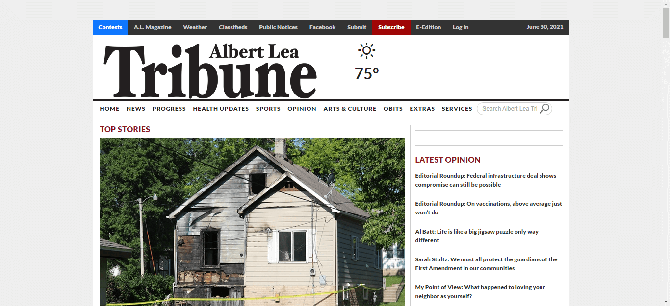 Minnesota newspapers 46 Albert Lea Tribune website