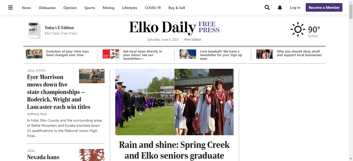 Nevada Newspapers 06 Elko Daily website