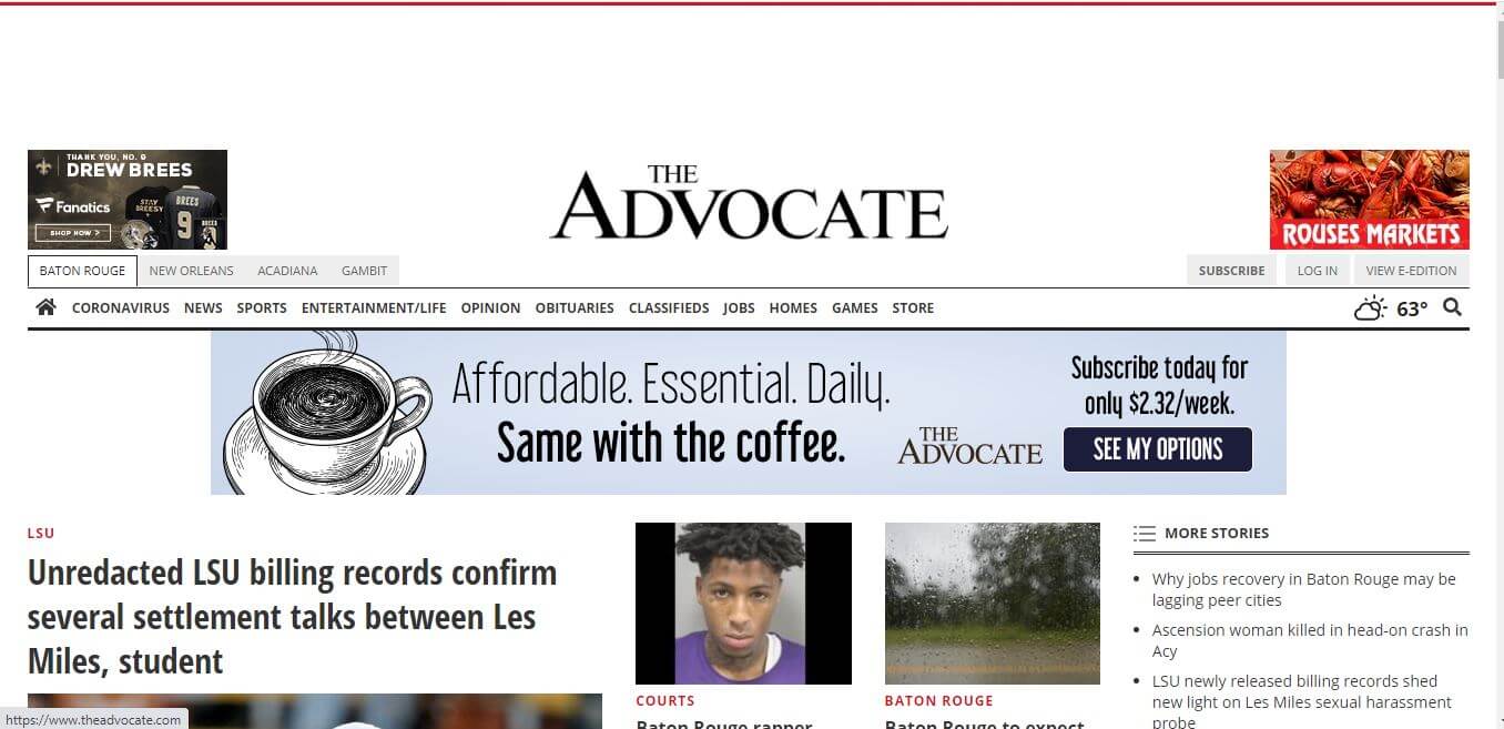 New Orleans Newspapers 01 The Advocate Website