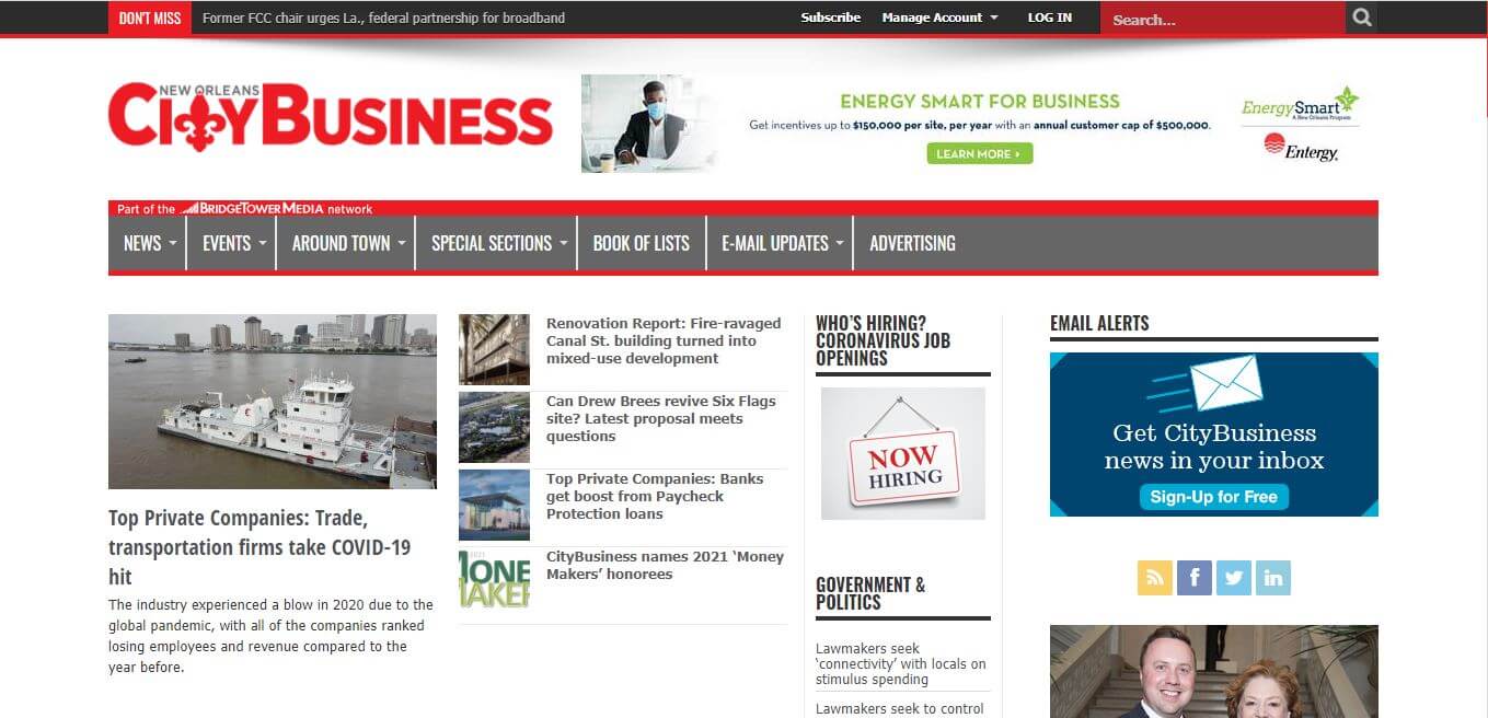New Orleans Newspapers 03 New Orleans City Business Website
