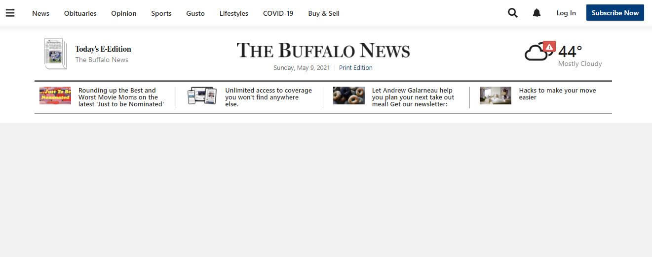 New York newspapers 14 The Buffalo News website